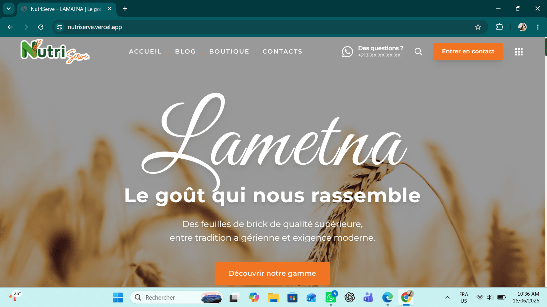 NutriServe CMS Platform desktop screenshot