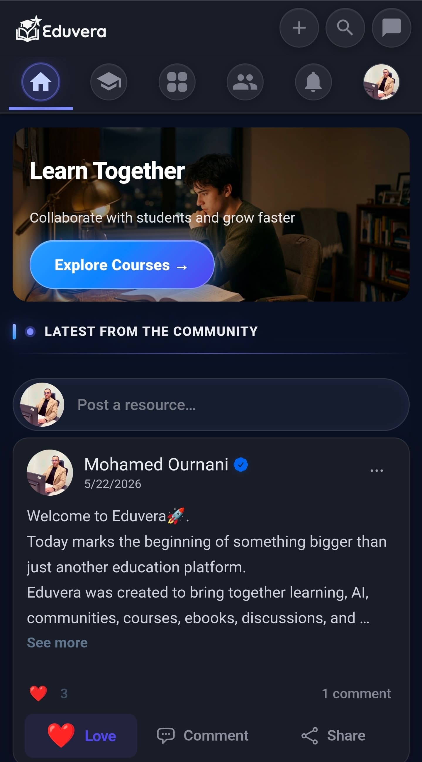 Eduvera mobile screenshot